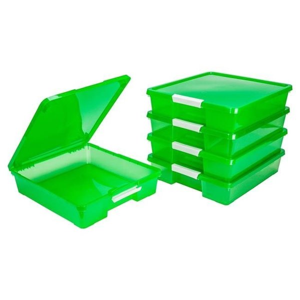 Storex Storex 63207U05C 12 x 12 in. Classroom Student Project Box; Transparent Green - Pack of 5 63207U05C